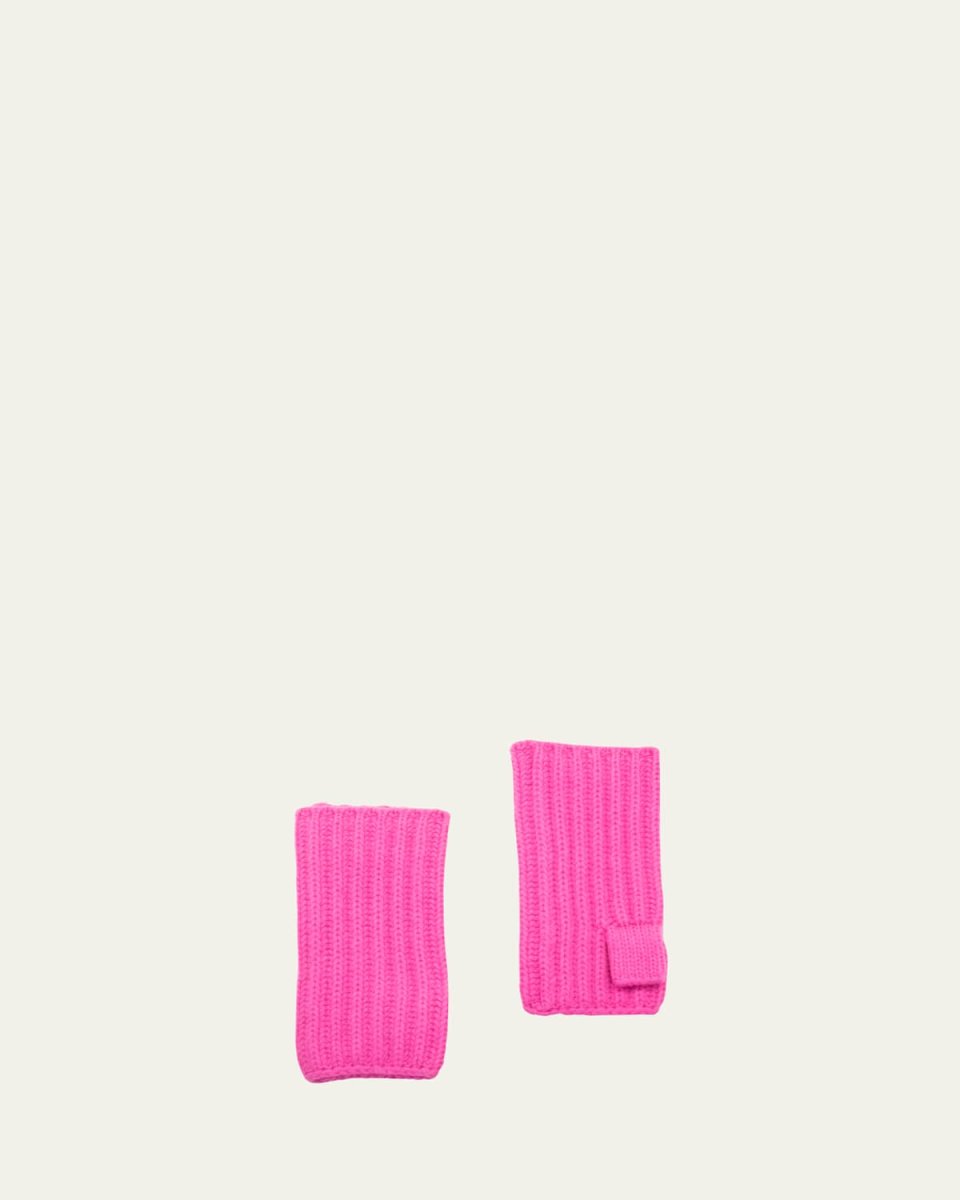 Ribbed Cashmere Fingerless Gloves
